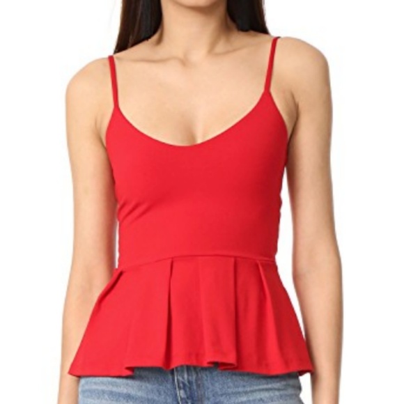red peplum tank top